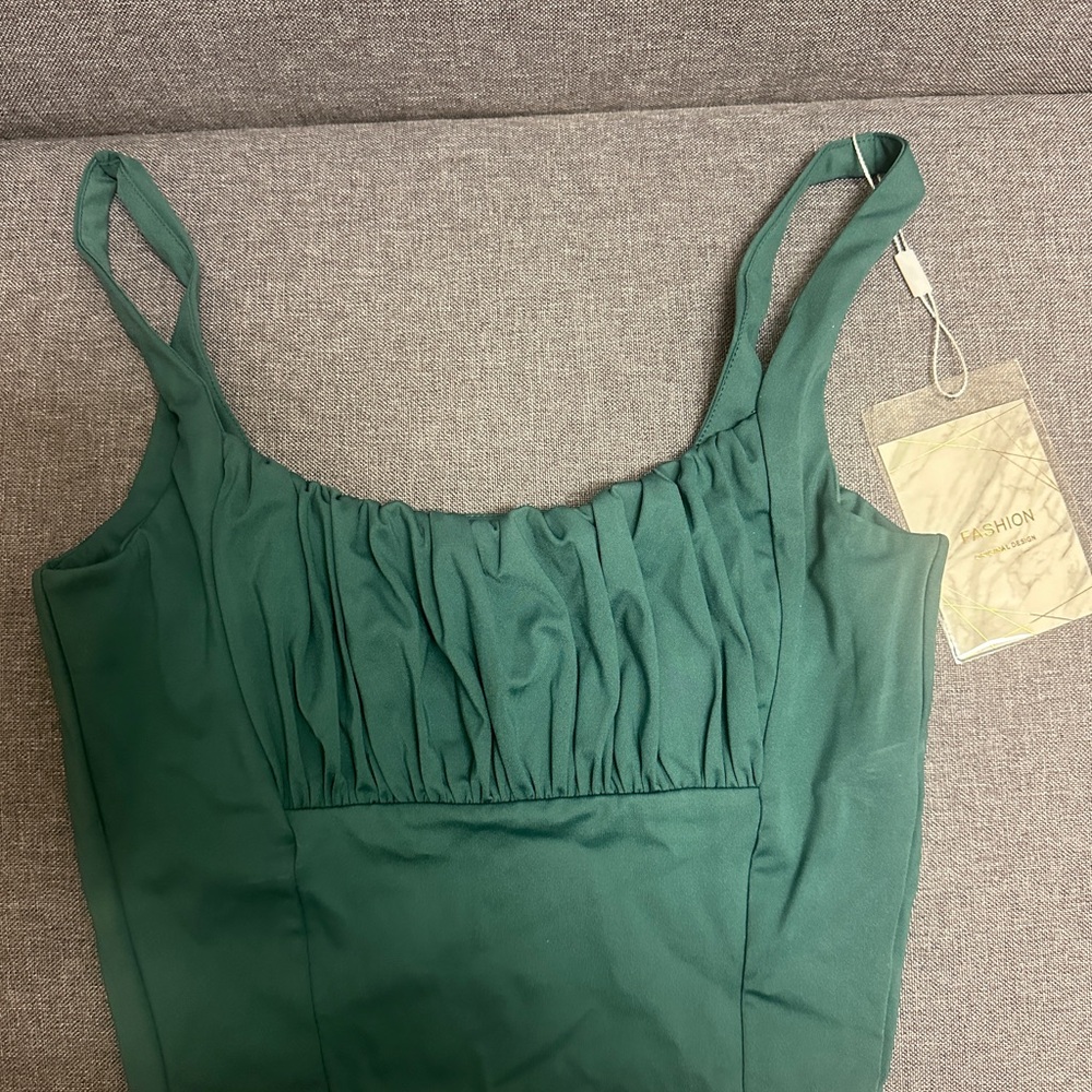Elegant Green Sleeveless Blouse